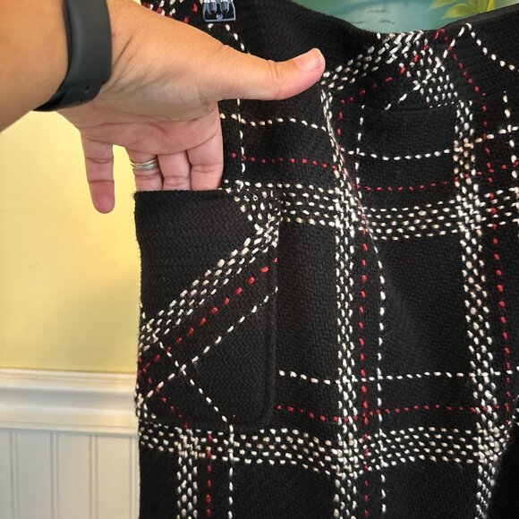 Ann Taylor Loft Black Plaid Wool-Blend Skirt Size 12 - Picture 5 of 6